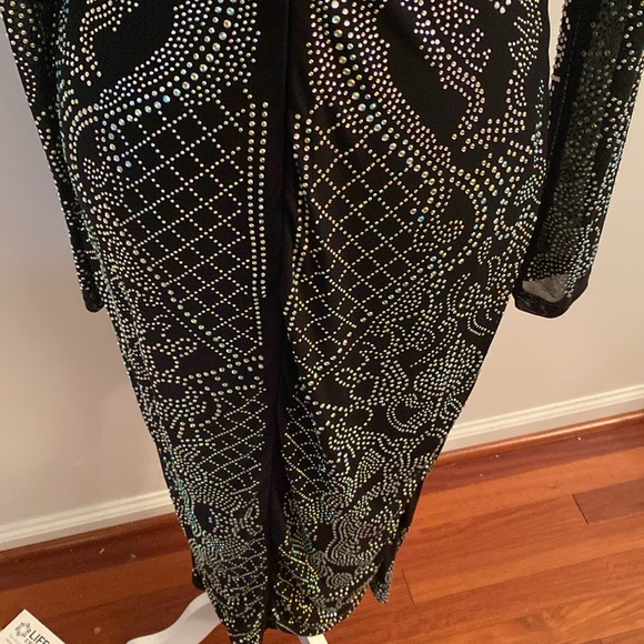 Fashion Nova 1XL black long dress with silver beads - Picture 9 of 13